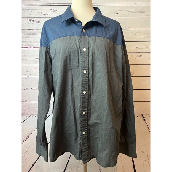 Travis Mathew Shirt Long Sleeve Mens XL Extra Large Denim Button Front Golf - Picture 4 of 8